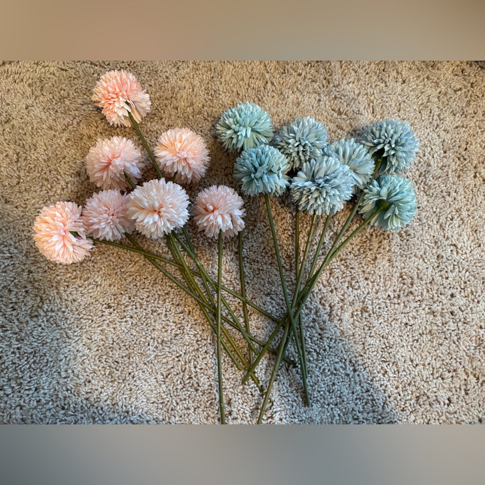Blue and Pink Flowers